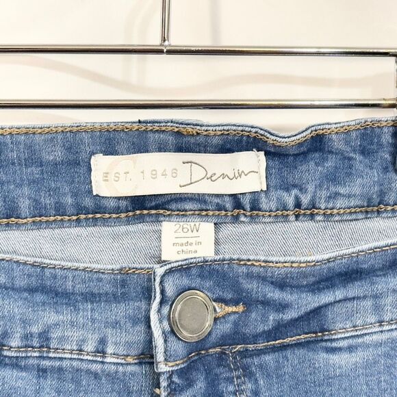 Cato Plus Size 26W‎ Jeans Blue Tapered Leg High Rise Stretch Slim Straight 1050 - Picture 9 of 10